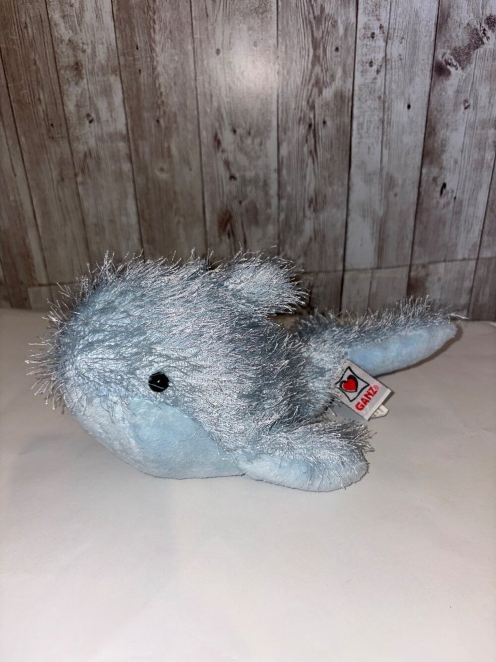 Ganz Webkinz Plush Sparkly Blue Whale Stuffed Animal Toy 8.5" Retired NO CODE